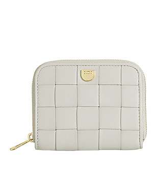 Дамско портмоне от естествена кожа в цвят перла Hokkaido снимка