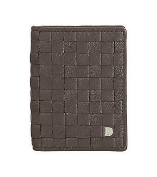 Кафяв мъжки кожен портфейл с релеф Rodi снимка