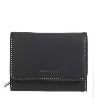 Черен дамски кожен портфейл Maggie снимка