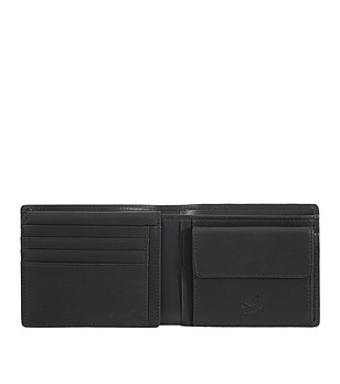 Мъжки портфейл от естествена кожа в черно Pascal снимка