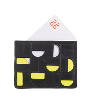 Кожен калъф за карти в черно и жълто Lupus снимка