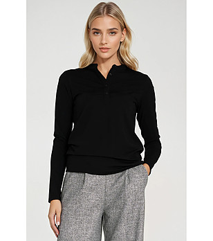 Черна оversize дамска блуза снимка