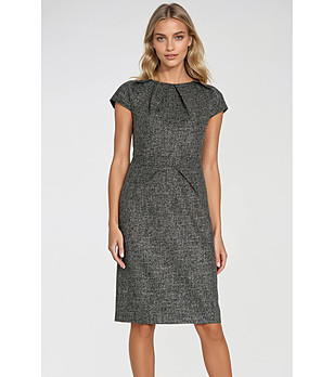 Рокля в черен меланж снимка