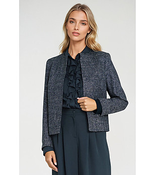 Дамско сако в тъмносин меланж снимка