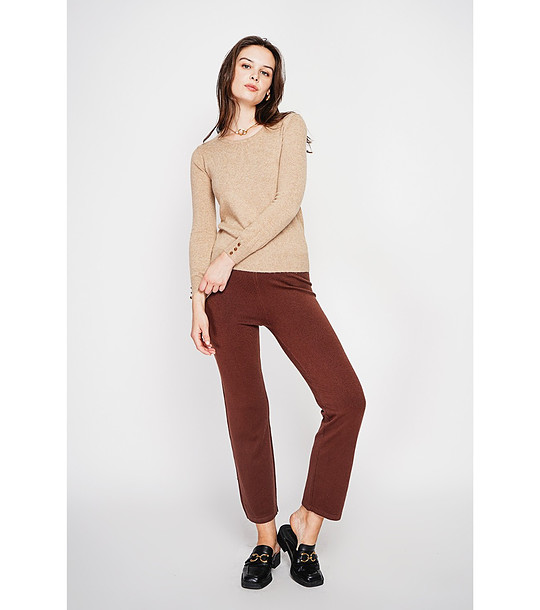 Бежов дамски пуловер снимка