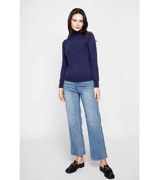 Дамски тъмносин пуловер снимка