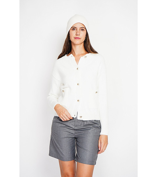 Дамска жилетка в цвят крем снимка