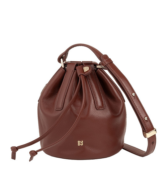 Дамска малка кожена чанта през рамо Filicudi в кафяво с портмоне снимка