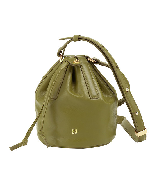 Дамска малка кожена чанта през рамо Filicudi в маслинено зелено с портмоне снимка