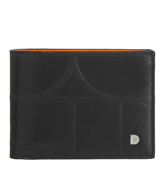 Мъжки кожен портфейл в черно и оранжево Caprera с RFID защита снимка