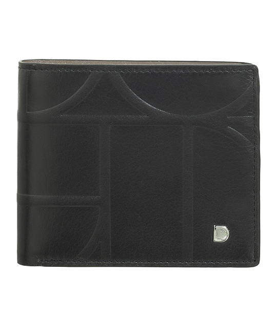 Мъжки портфейл от естествена кожа в черно и таупе Plinio снимка