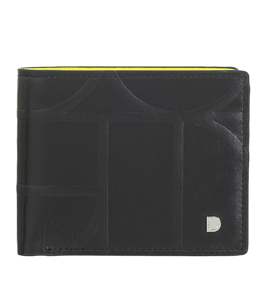 Мъжки кожен портфейл Azzorre в черно и жълто с RFID защита снимка