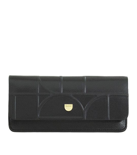 Калъф за очила от естествена кожа в черно с релеф Calais снимка