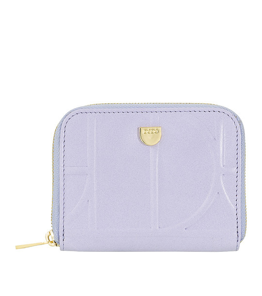 Дамско кожено портмоне в цвят лавандула и оранжево Hokkaido снимка