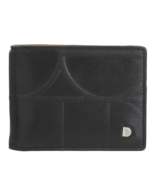 Мъжки кожен портфейл Azzorre в черно и оранжево с RFID защита снимка