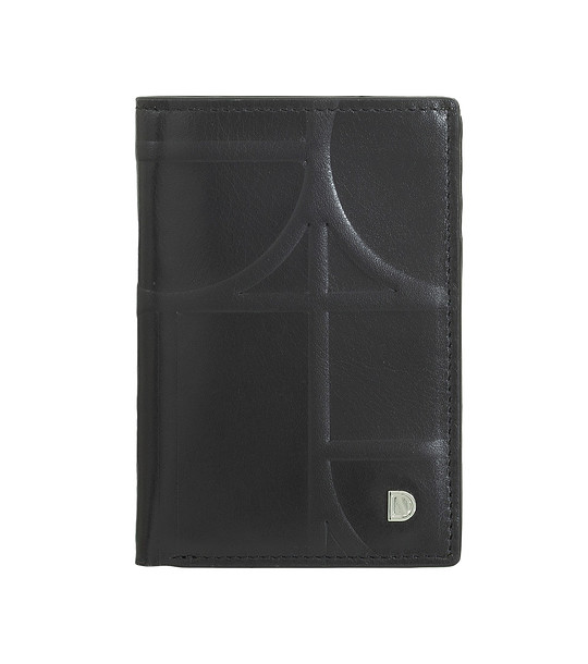 Мъжки портфейл от естествена кожа в черно и жълто Capri снимка