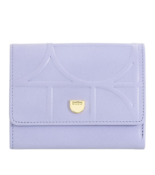 Дамски кожен портфейл в цвят лавандула и оранжево Jerez снимка