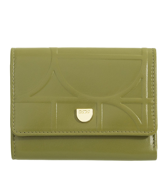 Дамски кожен портфейл в зелено и бежово Jerez снимка