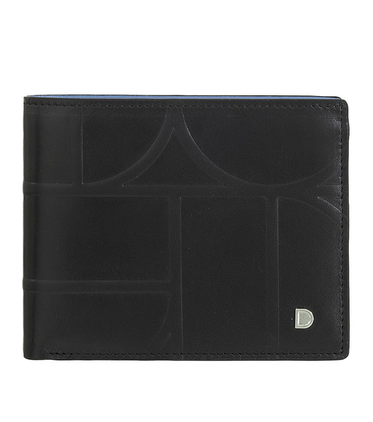 Кожен мъжки портфейл с RFID в черно и светлосиньо Itaca снимка