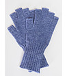 Сини дамски ръкавици без пръсти-4 снимка