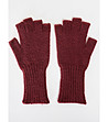 Дамски ръкавици без пръсти в бордо-2 снимка