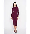 Рокля от машинно плетиво в цвят бургунд-1 снимка