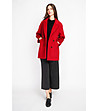 Червено оversize  дамско палто с вълна-1 снимка