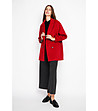 Червено оversize  дамско палто с вълна-2 снимка