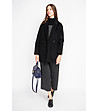 Черно оversize  дамско палто -3 снимка