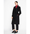 Черно дамско палто с вълна-4 снимка