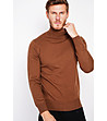 Мъжки пуловер в кафяво-0 снимка