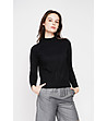 Дамски черен пуловер-1 снимка