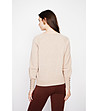 Дамски оversize пуловер в бежово-3 снимка