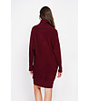 Oversize рокля в бордо с шал яка-3 снимка