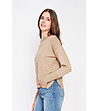 Дамски оversize бежов пуловер-1 снимка