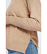 Дамски оversize бежов пуловер-3 снимка