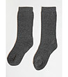 Сиви дамски чорапи с памук-2 снимка