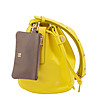 Дамска малка кожена чанта през рамо Filicudi в жълто с портмоне-2 снимка