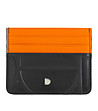 Кожен аксесоар за карти в черно и оранжево Svalbard-1 снимка