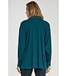 Дамска асиметрична оversize блуза в цвят емералд-1 снимка