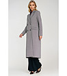 Дамско дълго сиво палто-2 снимка