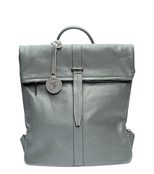 Кожен дамска раница в сив нюанс снимка