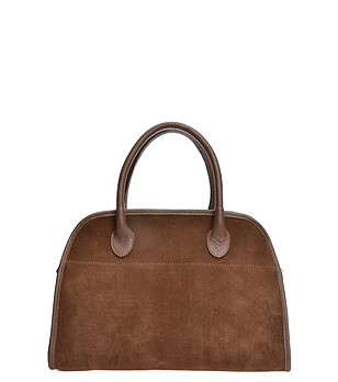 Кафява чанта с къси дръжки снимка