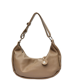 Дамска чанта за рамо в цвят таупе снимка