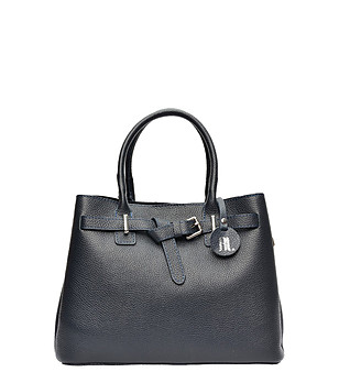 Дамска кожена чанта в тъмносиньо снимка