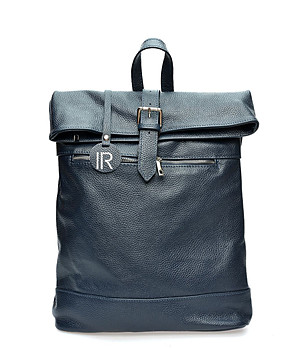 Дамска раница от естествена кожа в тъмносиньо Vena снимка