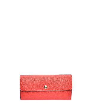 Червен дамски портфейл от естествена кожа Lana снимка