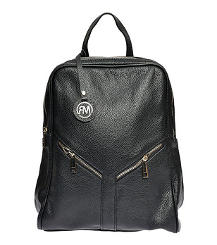 Черна дамска кожена раница Daria снимка