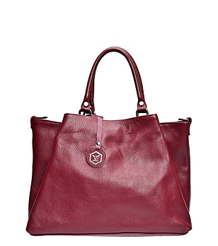 Дамска чанта в цвят марсала от естествена кожа Kalia снимка