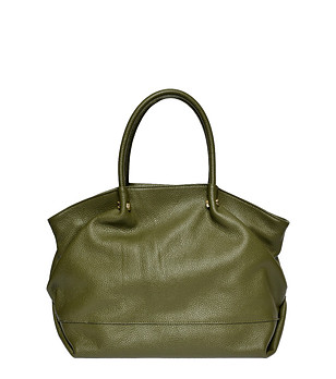 Зелена дамска чанта от естествена кожа Claret снимка